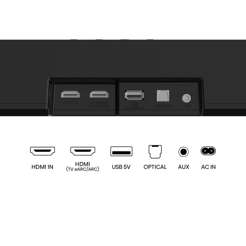 Hisense AX5125H 5.1.2 Channel 500W Dolby Atmos Soundbar with Wireless Subwoofer& Up Firing Speakers& Turly Wireless Rear Speakers - 4