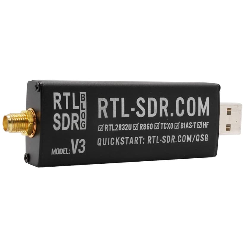 RTL-SDR Blog V3 R860 RTL2832U 1PPM TCXO SMA Software Defined Radio (Dongle Uniquement) (Noir) - 2