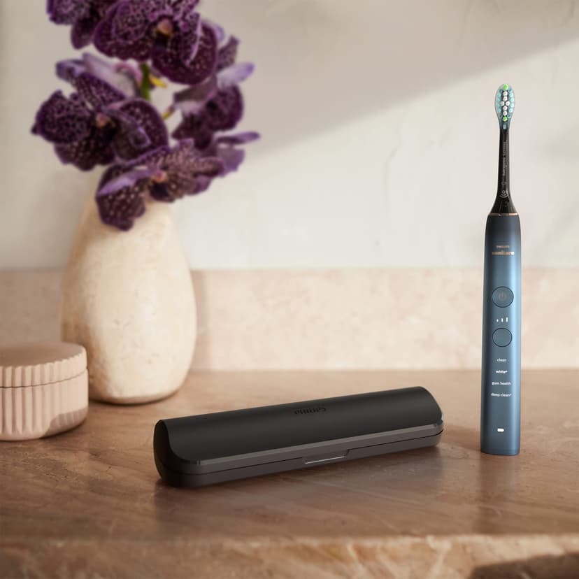 Philips Sonicare DiamondClean 9000 Series Electric Toothbrush, Sonic Toothbrush, Cleaner Teeth and Oral Care, Blue, with 4 x C3 Premium Plaque Defense Brush Heads (Model HX9911/89), 5 Piece Set - 6