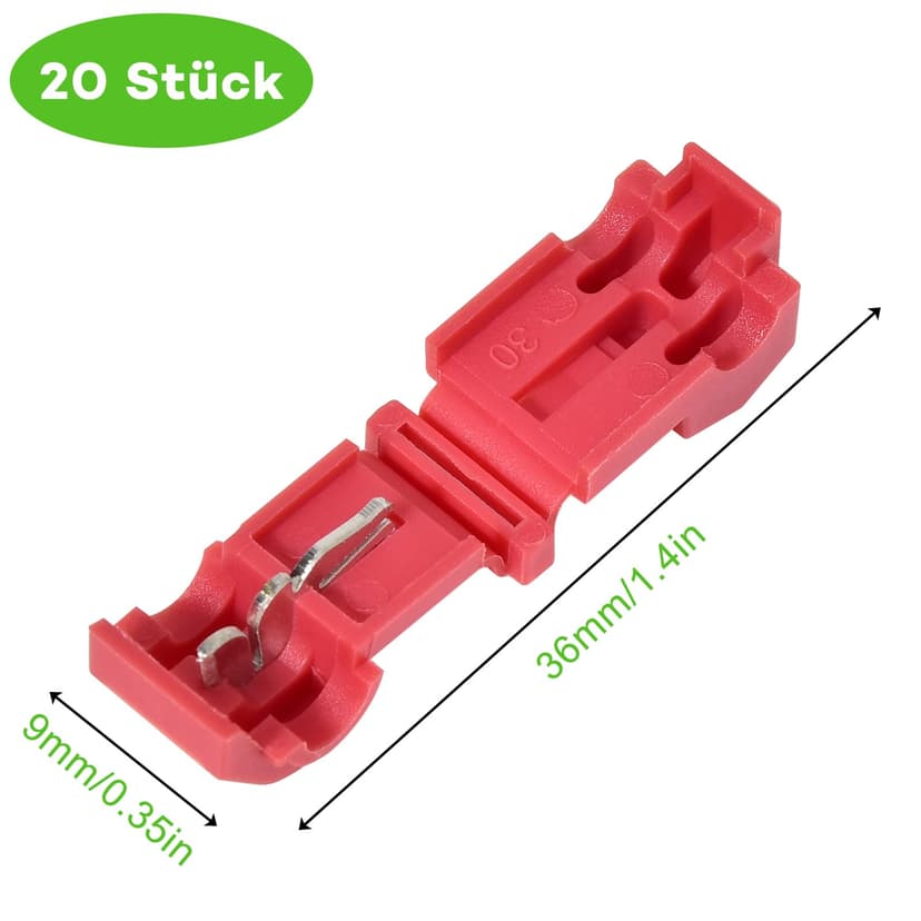 Pack of 20 Connection Terminals, Clip for Cable for Robotic Lawnmowers, Boundary Cable Charging Station, T-Branch Connector, Quick Connector, Power Thief Lawnmower e.g. Husqvarna, Gardena, Lawn Robot - 2