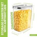 KICHLY Cereal & Dry Food Storage Container (Set of 4) – BPA Free Plastic – Airtight Kitchen Storage Containers – Cereal Dispenser for Kitchen & Pantry - 3