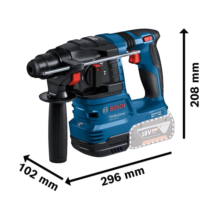 Bosch Professional Combo-kit GSB 18V-45 Plus GBH 18V-22 (with 2 Batteries 4.0 Ah, Charger GAL 18V-40, in Tool Bag) - 2