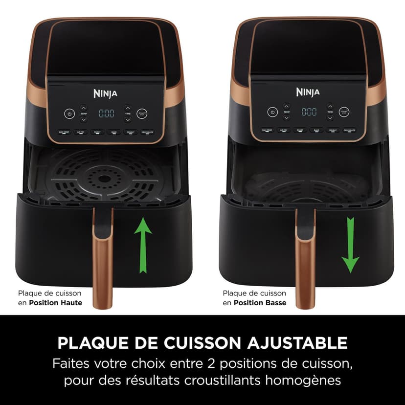 Ninja Air Fryer MAX PRO, 6,2 L, Grand tiroir, rôtir, cuire au four, frire sans huile, familial, antiadhésif, panier/plaque croustillante compatibles lave-vaisselle, pinces, noir/cuivre, AF180EUCP - 5