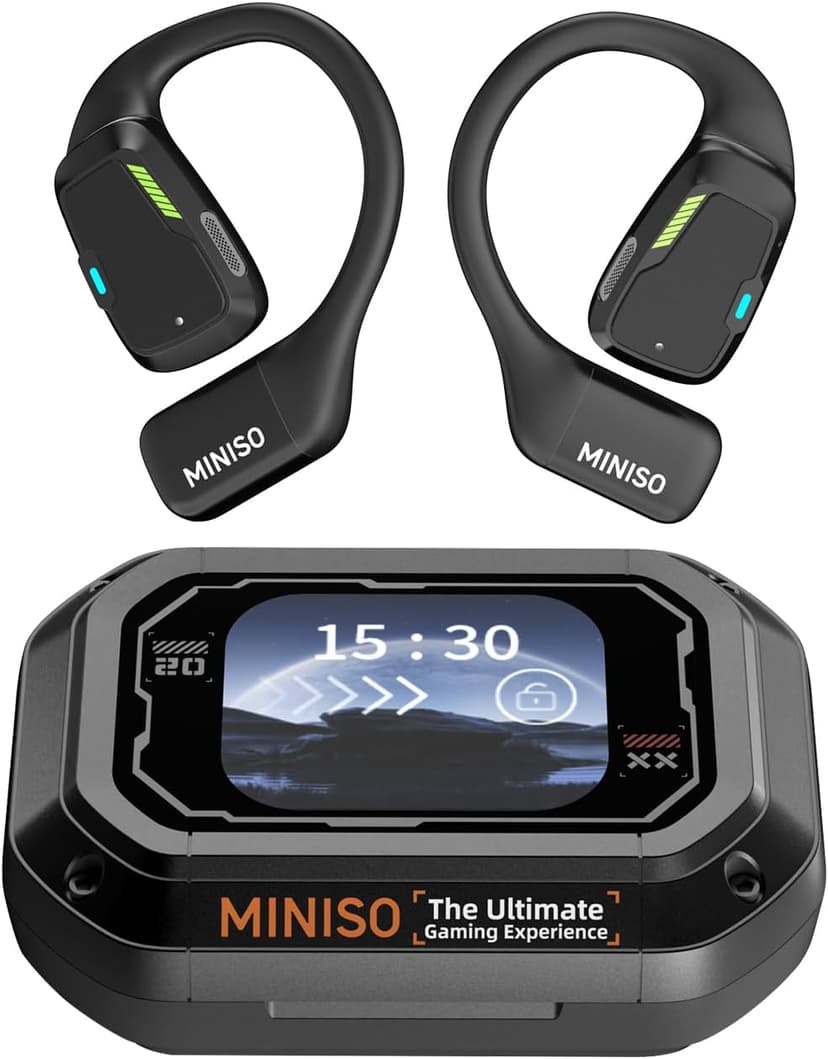 MINISO M98 AI Translation Earbuds Real Time，3-in-1 Translator Earbuds for 134 Languages with LCD Touch Screen，Open Ear Translation Headphones for Travel, Business, Learning - 1