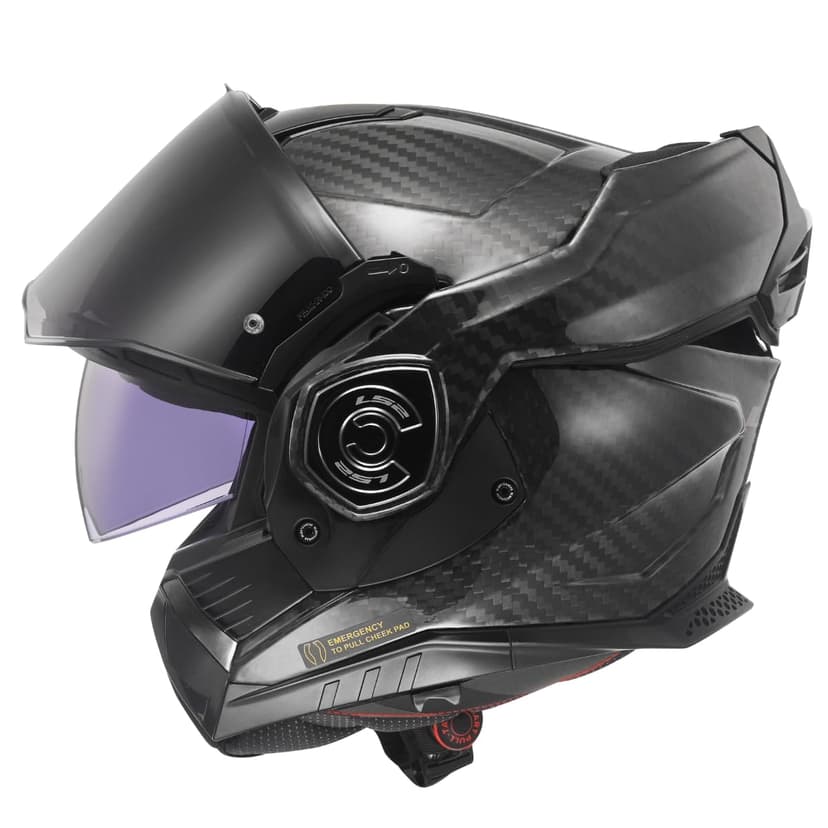 LS2 FF901 Advant X MATT Carbon Black Modular 180° Flip Front Dual Visor Full Face Motorbike Helmet Sport. ECE 22.06 Certified. Pinlock and Backpack Carry Bag - 3XL (65-66cm) - 1