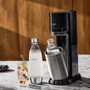 Sodastream Duo Sparkling Water and Soda Machine for Glass Jug | Pack of 1 Glass Jug 1L + 1 Bottle 1L Stainless Steel Finish Dishwasher + 1 60L Gas Refill Clip | Black - 3