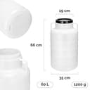 Garronda 60L Twist-Off Plastic Jerry Can Made of Food Grade HDPE Garden Water Tank Food Container Universal Plastic Bin GD-0078 White - 2