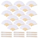 iZoeL 24 Wedding Fan White Paper Fan Handheld Hand Fan Folding for Guests White Traditional Fans Sumner Gifts for Church Hen Party Wedding Decorations DIY Wall Decor - 1