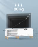 VASAGLE TV Stand Unit, Entertainment Center with Adjustable Shelf, for 65 Inch TVs, 147 cm Long Media Console Table, Transitional Style, for Living Room, Bedroom, Natural Oak and Cream White LTV556Y01 - 5