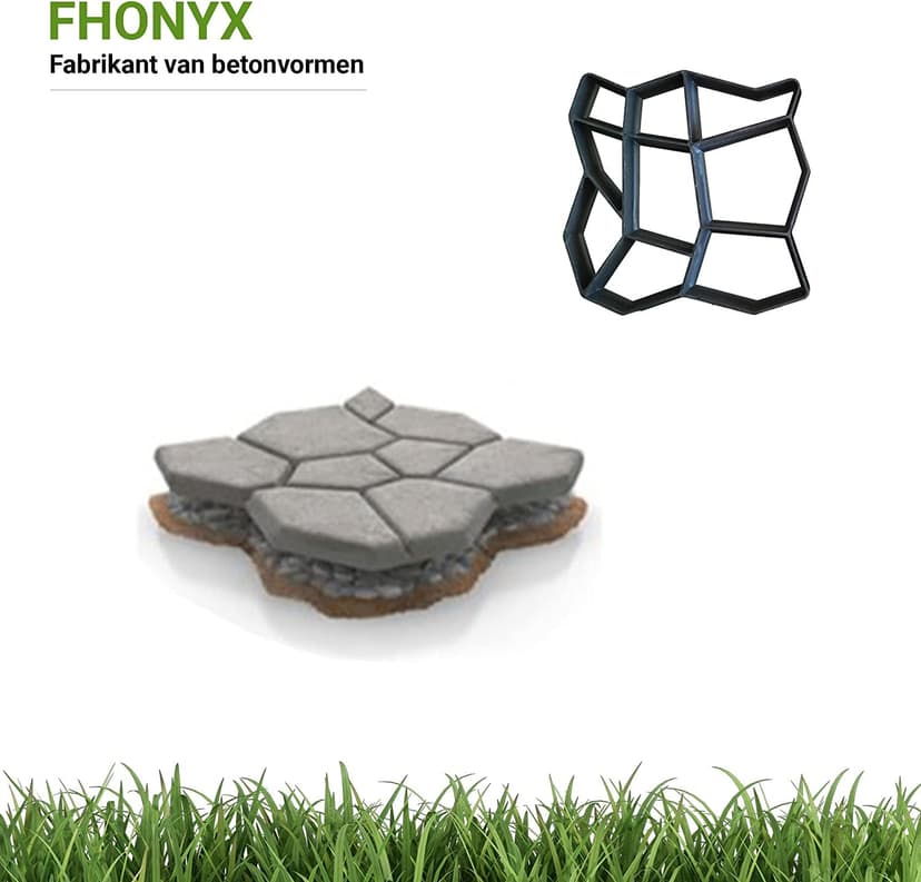 FHONYX 2 PCS Concrete Moulds 40x40x4cm, Paving slabs, Truss, Garden Lawn, Decoration Garden, Path, DIY, Pavement, Paving Stones, Reusable, Multi-Purpose, cast, Imitation Stone - 3