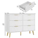 YITAHOME Chest of Drawers Bedroom, Contemporary 6 Drawer, Bedroom Furniture, Wide Chest of Drawers Wood, Bedroom Storage Unit, Sliding Drawers, Office Lounge Furniture Storage Cabinet, White - 2