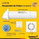 Steinberg14 Unite de VMC Décentralisée 100 mm - Blanc Récupérateur de Chaleur avec Interrupteur - Kit VMC Double Flux - Répartiteur d'air - Système de Ventilation Murale - 4