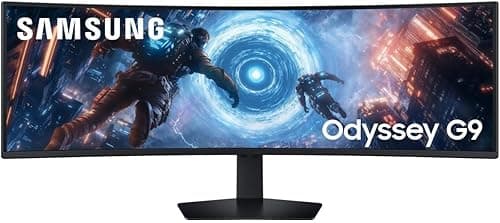 Samsung Écran PC Gaming Odyssey G91F, Taille 49’’, Dalle VA Incurvée 1000R, Résolution DQHD (5120x1440), 144Hz, 1ms, Contraste 2500:1, AMD FreeSync Premium Pro, Pied Ajustable, LS49FG916EUXEN