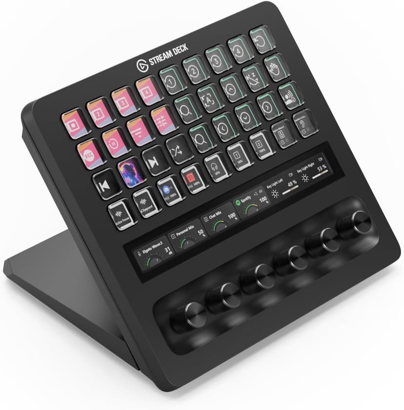Elgato Stream Deck + XL – Plateforme de contrôle Personnalisable avec Touches Macro, molettes Multifonctions et Bande Tactile pour Les systèmes et Productions Professionnels – USB-C pour PC et Mac - 1