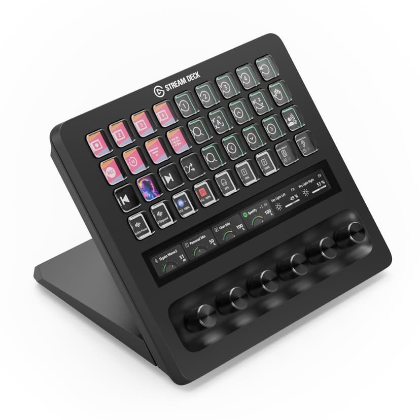 Elgato Stream Deck + XL – Customizable Control Platform With Macro Keys, Multifunction Dials, Touch Strip for Professional Systems & Production – USB-C for PC and Mac - 1