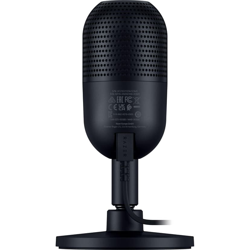 Razer Seiren V3 Mini - Micrófono USB ultracompacto (micrófono de condensador de 14mm, patrón de captación supercardioide, sensor Tap-to-Mute con indicador LED, amortiguador incorporado) Nero - 9