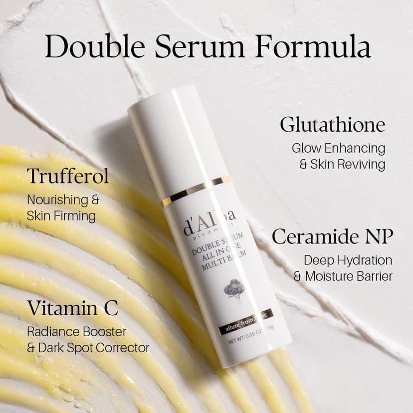 d'Alba Italian White Truffle Double Serum All-in-one Multi Balm, Vegan Skincare, 3-in-1 Treatment for Moisture & Fine Lines Fading in Dry and Sensitive Skin, Glowy Finish Serum Stick, Korean skincare - 5