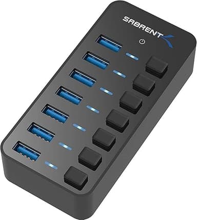 SABRENT Hub USB Alimenté, 5 Gbps Docking Station avec 7 P…
