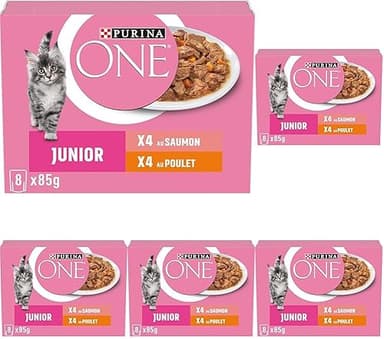 PURINA One Junior Effilés en Sauce Saveurs Assortis Saumo…