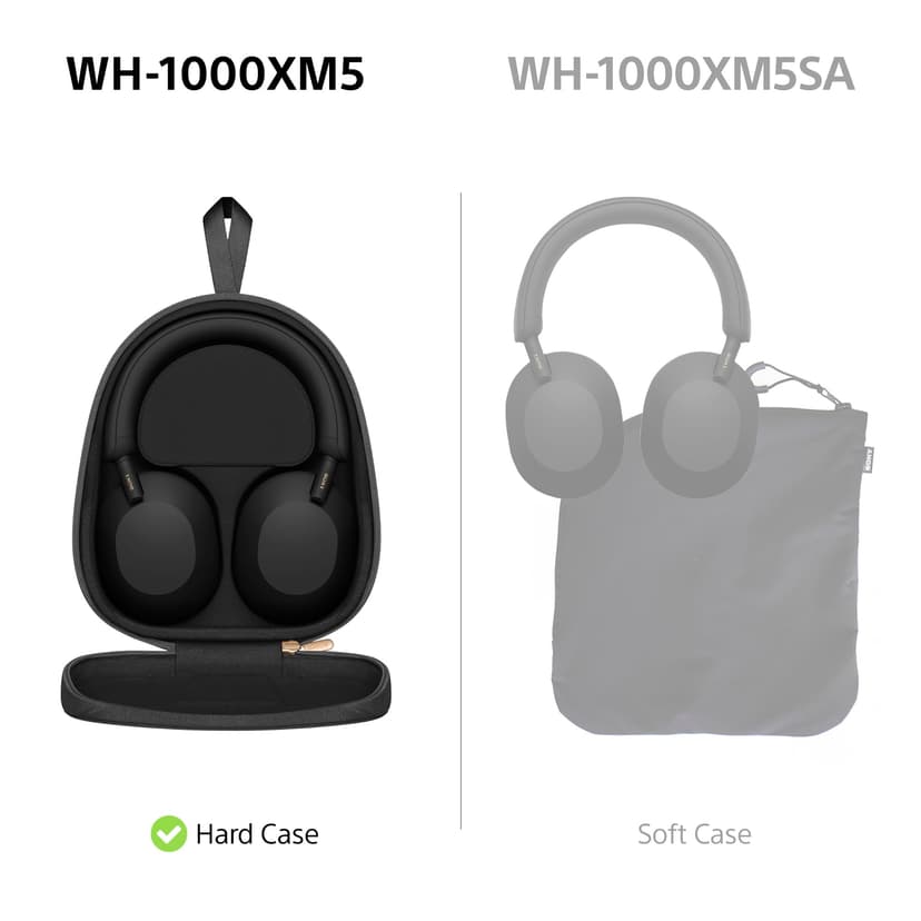 Sony WH-1000XM5 Hard Case Premium Noise Cancelling Wireless Over-Ear Headphones, Bluetooth, Clear Call Quality, Hi-Res Audio, Up to 30hr Battery Life, Includes Hard Case, iOS & Android - Silver - 3