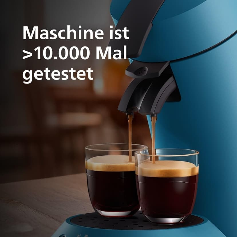 PHILIPS Senseo Original Plus CSA210/00 Coffee Pod Machine (Coffee Strength Choice, Coffee Boost Technology, Recycled Plastic), Blue Pavone - 6