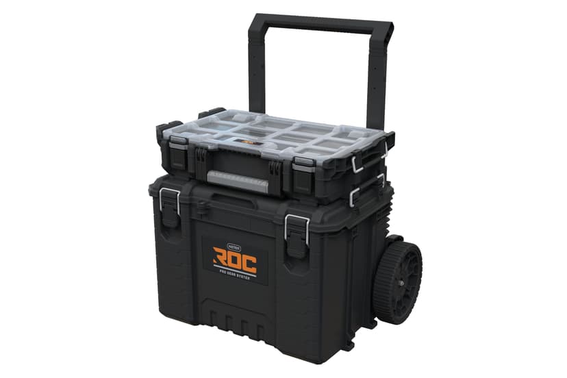 Keter ROC Pro Gear Heay Duty Organiser, 25 Year Warranty, Removable Bins, Stackable, Lightweight, Durable, IP54 Water Resistant, Black - 6
