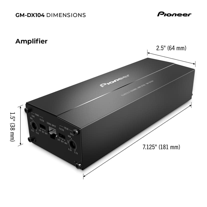 PIONEER GM-DX104 4 channel inline car amplifier - 4 x 100w - 6