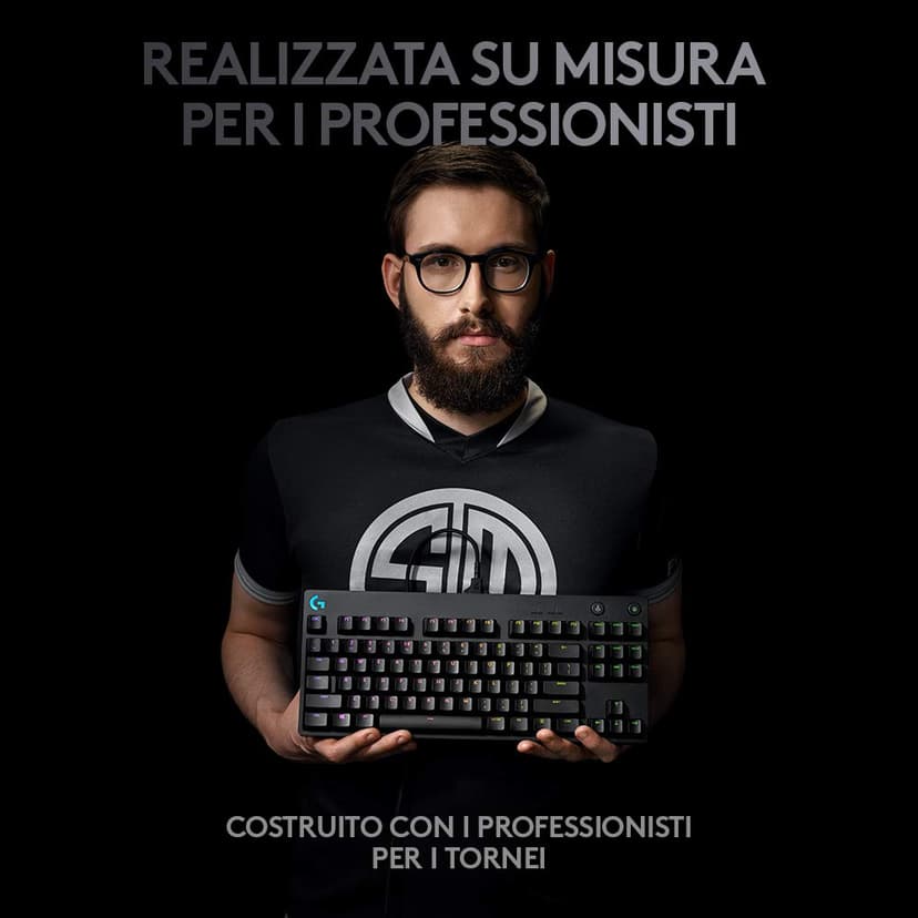 Logitech G PRO Tastiera gaming meccanica, ultraportatile senza tastierino numerico, cavo micro-USB rimovibile, tasti con retroilluminazione RGB LIGHTSYNC da 16,8M di colori, US Intl, PC/Mac - Nero - 3