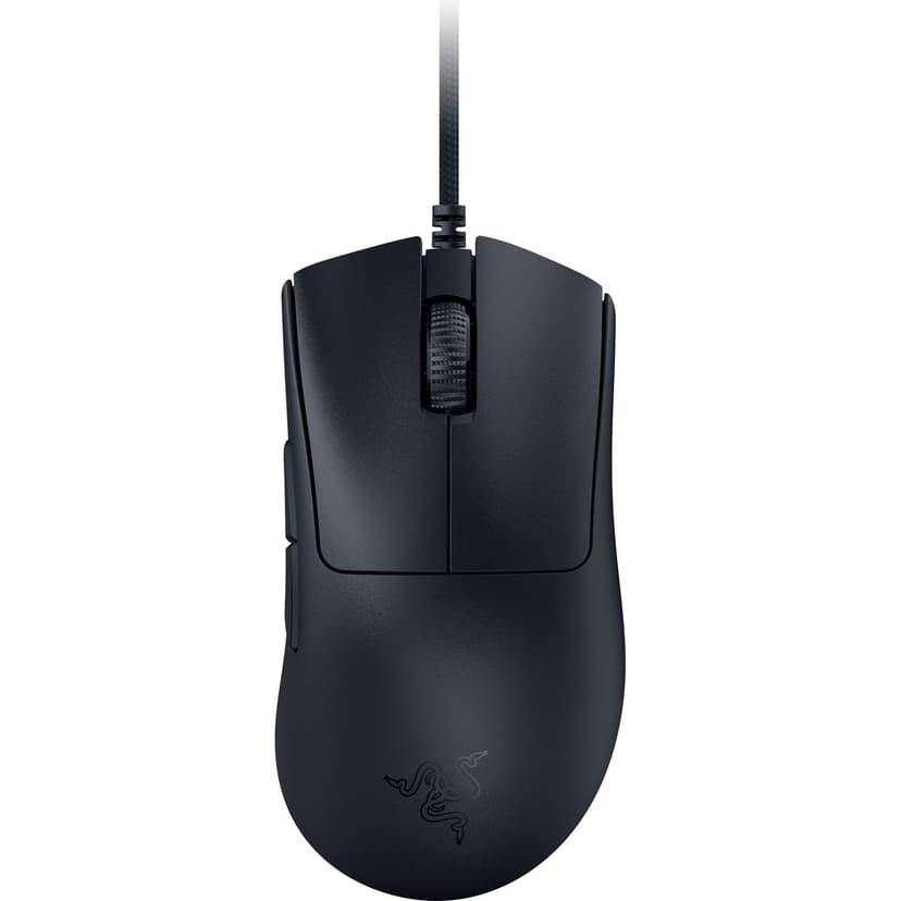 RAZER DeathAdder V3 Wired Gaming Mouse: 59g Ultra Lightweight - Focus Pro 30K Optical Sensor Fast Switches Gen-3 8K Hz HyperPolling 6 Programmable Buttons Ergonomic Speedflex Cable Black - 1