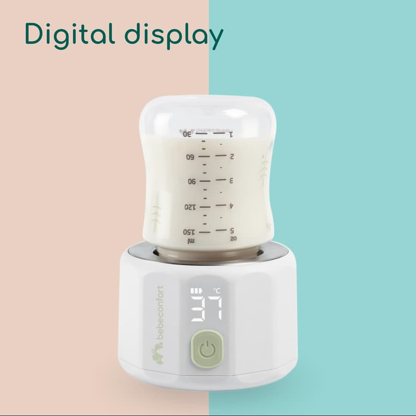 Bebeconfort Pocket Digital Bottle Warmer, Portable Baby Bottle Warmer, Compact (L6.5 x W6.5 x H8cm), Lightweight (280g), Digital Display, Long-Lasting Battery, Temperature Regulation - 5