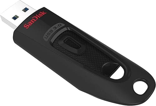 SANDISK Ultra USB Type-A Flash Drive 512GB (USB 3.0 Memory stick up to 130MB/s transfer speeds, RescuePro Recovery Software, Password protection, Durable) Black