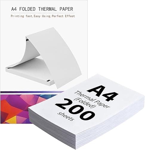 (200 Sheets) Thermal Paper A4, Quick-Drying Thermal Paper A4, 210 x 297 mm, Compatible with Most Thermal Printers, BPA-Free Thermal Printer Paper for Documents, Websites & Photos (200)