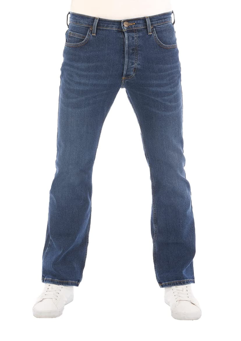 Lee Denver Men's Stretch Bootcut Jeans Trousers Denim Blue 32 33 34 36 38 40 42 44 46, 34 W/34 L - 1