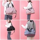 Vllcsla Sac de Sport Femme Petit, Poche Humide, 45x27x20 cm, Imperméable Sac à Bandoulière de Sport/Voyage, Sacs de Week-End à Main, Sacs de Voyage Femme Piscine, Léger, Doux (Rose foncé) - 4