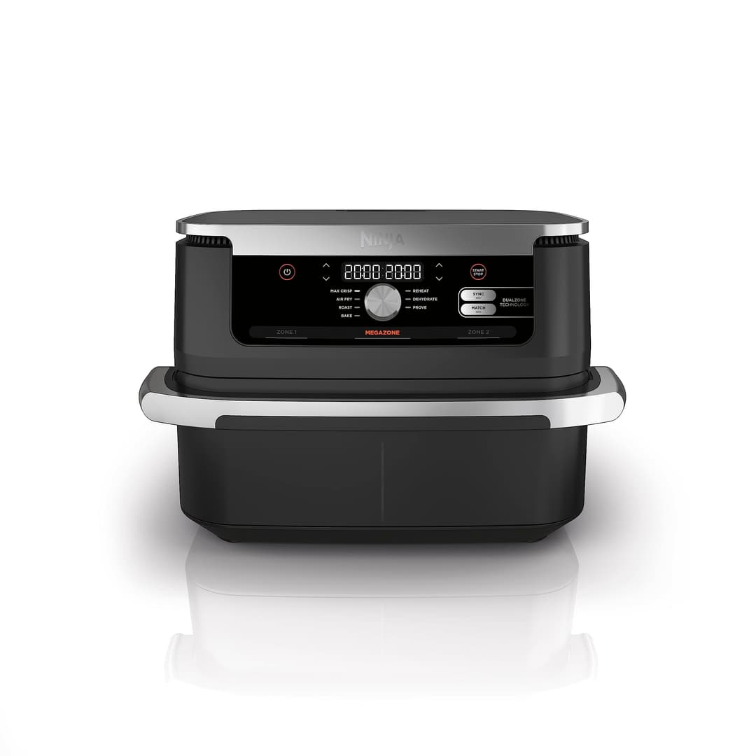 Ninja Foodi FlexDrawer Air Fryer, Dual Zone with Removable Divider, Large 10.4L Drawer, 7-in-1, Air-Fryer Uses No Oil, Air Fry, Roast, Bake, Max Crisp, Non-Stick Dishwasher Safe Parts, Black AF500UK