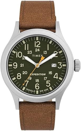 Timex Expedition Scout Men's 40mm Leather Strap Watch TW4…