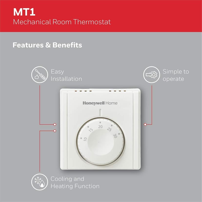 Honeywell Home THR830TEU MT1 Mechanical Room Thermostat - White - 3