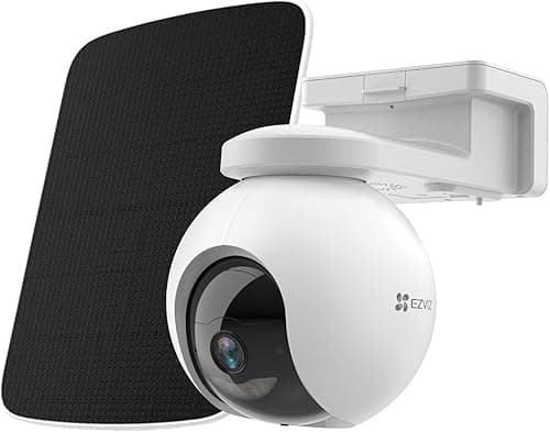 EZVIZ CB8 KIT 2K Caméra Surveillance WiFi Extérieure sans Fil, Solaire, Batterie 10400mAh, Suivi Intelligent, Détection de Personne, Vision Nocturne Couleur, Audio Bidirectionnel, Sirère, Type C