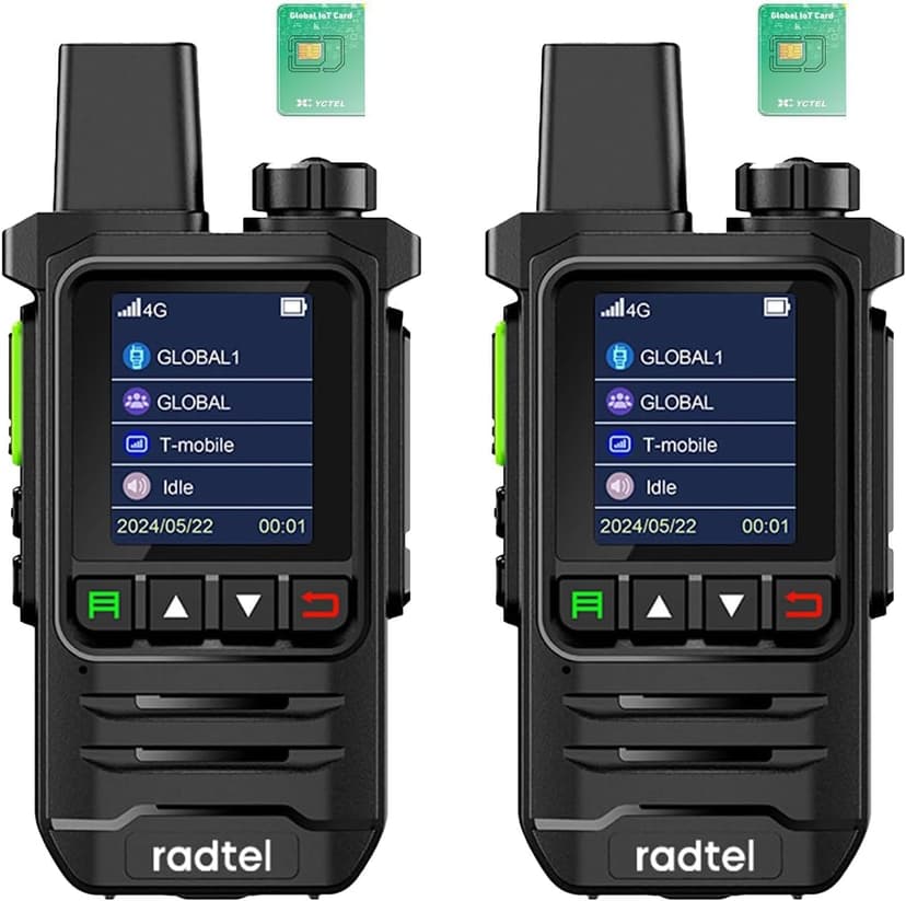 Radio Radtel P6 PoC (Push-to-Talk sur cellulaire), talkies-Walkies Portables à portée illimitée dans Tout Le Pays, radios bidirectionnelles Rechargeables (Lot de 2 avec 2 Cartes SIM) - 1