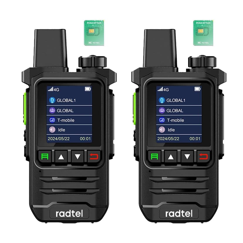 Radtel P6 PoC Radio (Push-to-Talk Over Cellular), Unlimited Range Nationwide Handheld Walkie Talkies, Rechargeable Two-Way Radios Long Distance GXIN Ham Radio (2 Pack with 2 SIM) - 1