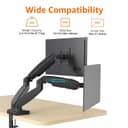 Amazon Basics Gas Spring Dual Computer Monitor Arm Mount, Adjustable, Holds Monitors up to 27 Inches (68.6 cm), Black - 3