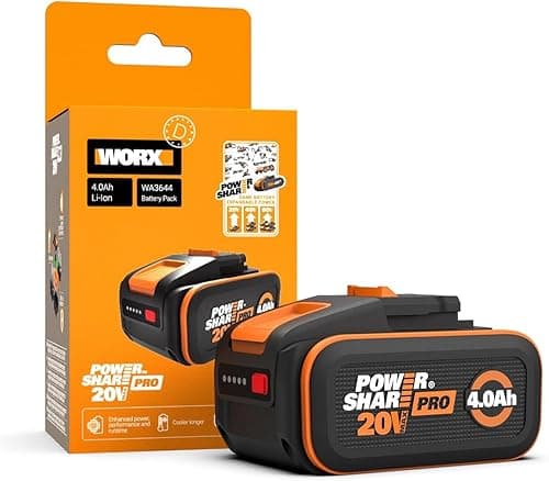 WORX WA3644 PowerShare Pro 20V 4.0Ah High-Capacity Battery with Battery Management System & Intelligent Power Control