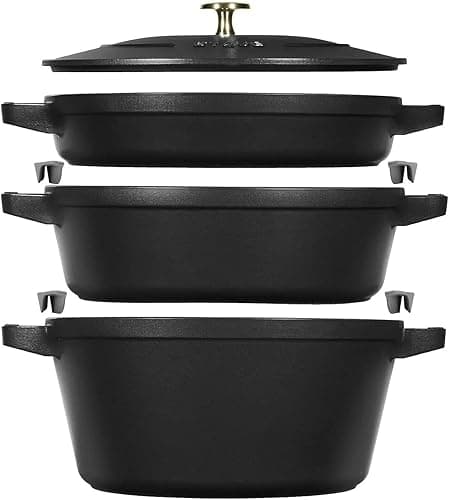 STAUB La Cocotte Ensemble de 3 casseroles rondes en fonte…