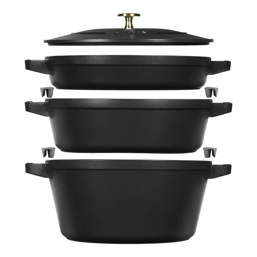 STAUB La Cocotte Ensemble de 3 casseroles rondes en fonte… - 1