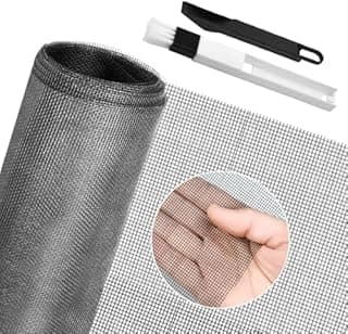 BUZIFU 150 * 500cm Moustiquaire Sur mesure en Fibre de Verre Ignifuge Grand Store Toile Filet Voile Film Moustiquaire Plissée Adaptable Rigide Anti Moustique Mouche Insecte pour Porte Fenêtre Baie - 1