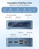 BMAX B1Plus Mini PC Win 11, Intel Celeron J3355(jusqu'à 2,5 GHz) 6 Go LPDDR3 RAM 128 Go eMMC SSD, Mini Ordinateur de Bureau Double écran, WiFi 5, BT5.0, Tour PC pour l'école/Bureau - 6