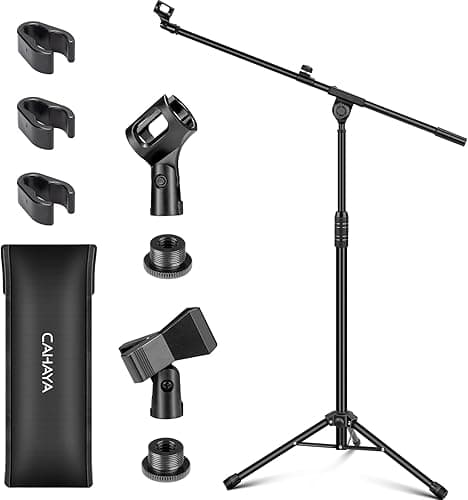 CAHAYA Upgraded Tripod Boom Sheet Microphone Stand Univer…