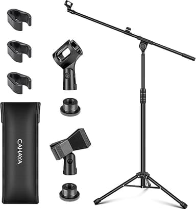 CAHAYA Upgraded Tripod Boom Sheet Microphone Stand Univer…