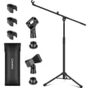 CAHAYA Upgraded Tripod Boom Sheet Microphone Stand Universal Metal Mic Stand with Carrying Bag, for Performance Singing Speech Wedding Stage and Outdoor CY0311 - 1