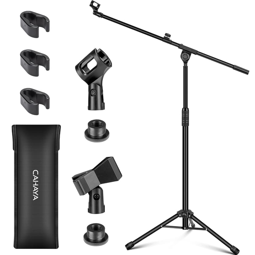 CAHAYA Upgraded Tripod Boom Sheet Microphone Stand Univer… - 1